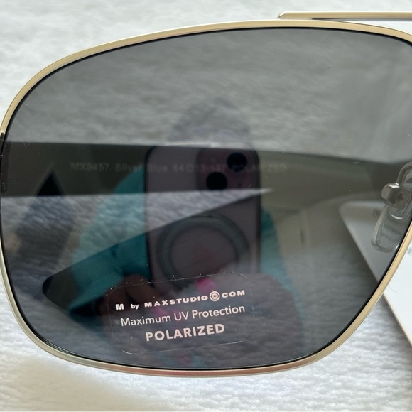 M BY MAXSTUDIO Men's Aviator Rectangular Polarized Sunglasses - Picture 3 of 16